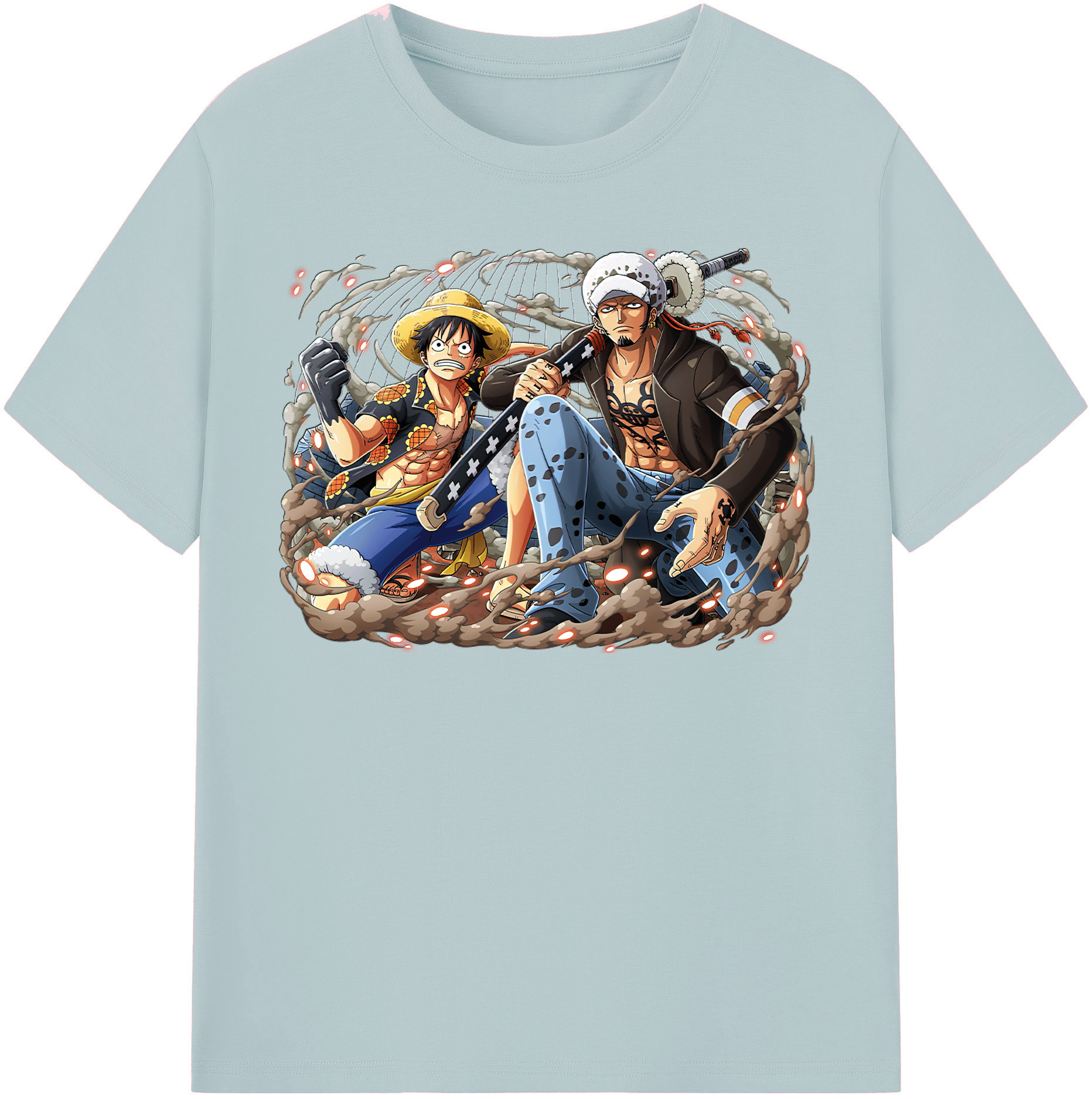 ワンピース モンキー・D・ルフィ ONE PIECE Monkey D. Luffy 綿100％半袖Tシャツ（フロントプリント）